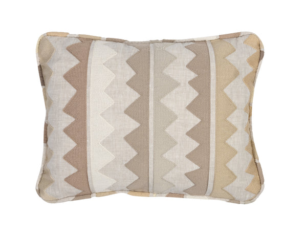 Zig Zag Embroidery Cushion, Dune