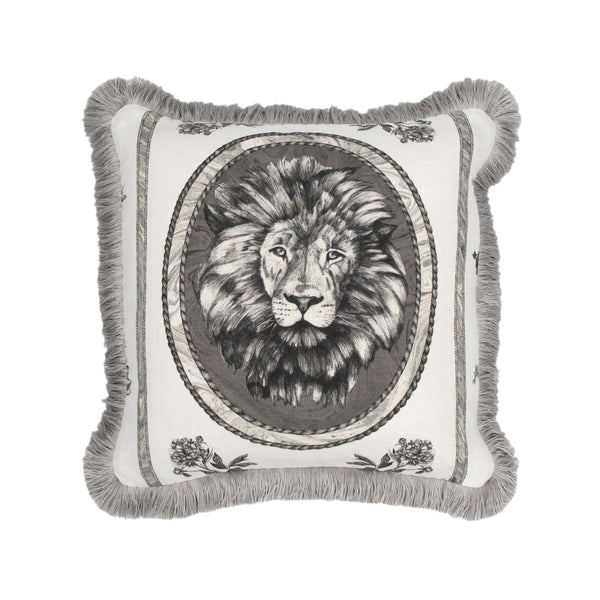 Lion Toile Cushion in Cream