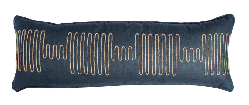 Squiggle Cushion in Midnight Blue